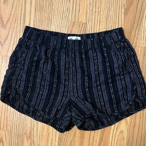 Madewell Black and Gray Striped Women Shorts